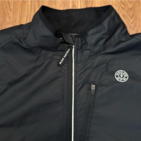 Gold's Gym Workout Apparel Reflective Vest L/XL 42-48 Black/Blue Cycling Zip NEW - Picture 4 of 12